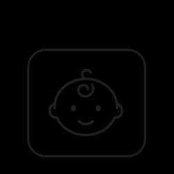 Kid proof icon illustration